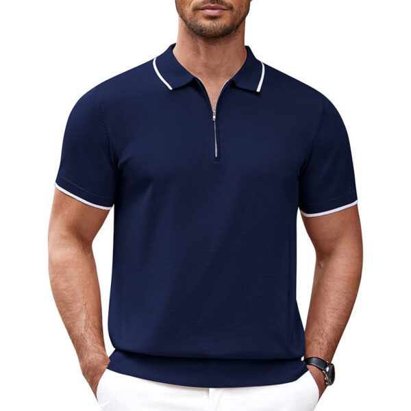 Knit Short Sleeve Polo T Shirt